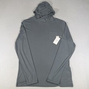 NWT Free Fly Bamboo Slate Gray Lightweight Long Sleeve Hoodie Mens Medium